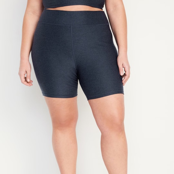 NWT OLD NAVY Extra High-Waisted Cloud+ Biker Shorts -- 6-inch inseaDusk Navy - Picture 7 of 10